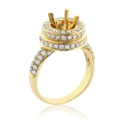 Halo 14K Yellow Gold Double Disk Diamond Engagement Ring Setting 1.60ct -Outlet Radiant Bijou Store 14k gold double disk diamond engagement ring setting 160ct 2