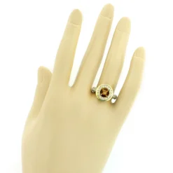 Halo 14K Yellow Gold Double Disk Diamond Engagement Ring Setting 1.60ct -Outlet Radiant Bijou Store 14k gold double disk diamond engagement ring setting 160ct 3