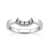 Thin 14K White Gold Engagement Diamond Ring Band 0.06ct