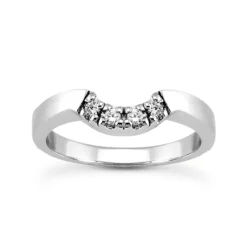 Thin 14K White Gold Engagement Diamond Ring Band 0.06ct