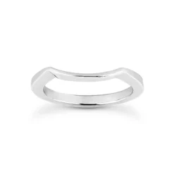 14K White Gold Ultra Thin Engagement Ring Wedding Band 1mm