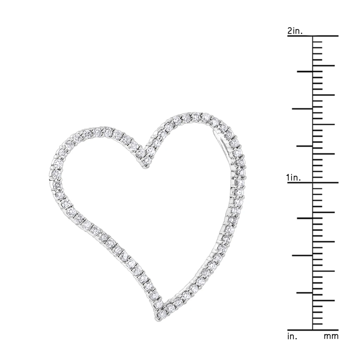14K White Gold Floating Diamond Heart Pendant 1.25ct 8 14K White Gold Floating Diamond Heart Pendant 1.25ct - Image 6
