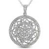 14K White Gold Floral Filigree Diamond Pendant 0.74ct 2 14K White Gold Floral Filigree Diamond Pendant 0.74ct -Outlet Radiant Bijou Store 14k gold floral filigree diamond pendant 074ct p 27298 white 20220426