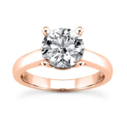 14K White Gold Four-Prong Solitaire Engagement Ring 0.50ct 2.35mm -Outlet Radiant Bijou Store 14k gold four prong solitaire engagement ring 050ct p 23130 rose 20220426