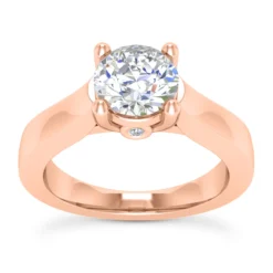 14K White Gold Four-Prong Solitaire Engagement Ring 0.53ct -Outlet Radiant Bijou Store 14k gold four prong solitaire engagement ring 053ct p 24981 rose 20220426
