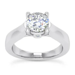 14K White Gold Four-Prong Solitaire Engagement Ring 0.53ct