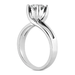 14K White Gold Four-Prong Solitaire Engagement Ring 1.25ct 4.60mm -Outlet Radiant Bijou Store 14k gold four prong solitaire engagement ring 125ct p 23149 back white 20220426