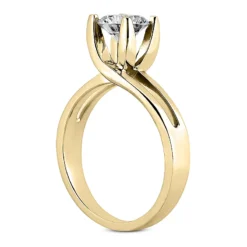14K White Gold Four-Prong Solitaire Engagement Ring 1.25ct 4.60mm -Outlet Radiant Bijou Store 14k gold four prong solitaire engagement ring 125ct p 23149 back yellow 20220426
