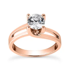 14K White Gold Four-Prong Solitaire Engagement Ring 1.25ct 4.60mm -Outlet Radiant Bijou Store 14k gold four prong solitaire engagement ring 125ct p 23149 rose 20220426