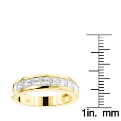 14K Yellow Gold G/VS Princess Cut Diamond Wedding Band 1.75ct -Outlet Radiant Bijou Store 14k gold gvs princess cut diamond wedding band 175ct rulerye