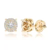 14K Yellow Gold Halo Round Stud Diamond Earrings 0.6ct Clusters -Outlet Radiant Bijou Store 14k gold halo round stud diamond earrings 065ct ye