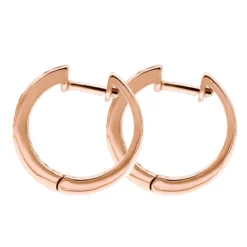 14K White Gold Hoop Huggie Black 0.6 Carat Diamond Earrings For Women -Outlet Radiant Bijou Store 14k gold hoop huggie black diamond earrings for women 06ct 000886 back rose