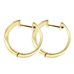 14K White Gold Hoop Huggie Black 0.6 Carat Diamond Earrings For Women -Outlet Radiant Bijou Store 14k gold hoop huggie black diamond earrings for women 06ct 000886 back yellow