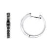 14K White Gold Hoop Huggie Black 0.6 Carat Diamond Earrings For Women -Outlet Radiant Bijou Store 14k gold hoop huggie black diamond earrings for women 06ct 000886 white