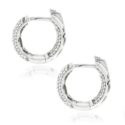 14K White Gold Huggies Small Inside Out Diamond Hoop Earrings 0.7ct 16 14K White Gold Huggies Small Inside Out Diamond Hoop Earrings 0.7ct -Outlet Radiant Bijou Store 14k gold huggies small inside out diamond hoop earrings 07ct back white