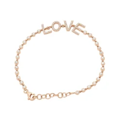 14K Yellow Gold Inline Diamond Tennis Bracelet For Women With LOVE Round Diamonds 0.8ct -Outlet Radiant Bijou Store 14k gold inline diamond tennis bracelet for women with love round diamonds 08ct 803220 ro