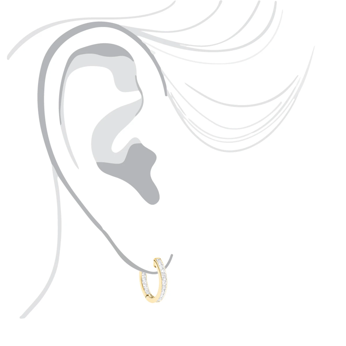 14K Yellow Gold Inside Out Channel Set Diamond Hoop Earrings 1.45ct 7 14K Yellow Gold Inside Out Channel Set Diamond Hoop Earrings 1.45ct - Image 5