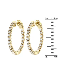 14K Yellow Gold Inside Out Diamond Hoop Earrings 1 Ct -Outlet Radiant Bijou Store 14k gold inside out diamond hoop earrings 115ct p 6260 rulerye