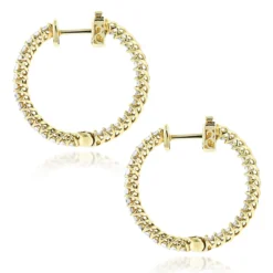 14K Yellow Gold Inside Out Diamond Hoop Earrings 1.85ct -Outlet Radiant Bijou Store 14k gold inside out diamond hoop earrings 185ct p 6267 backye