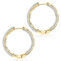 14K White Gold Inside Out Diamond Hoop Earrings 2 Carats 10 14K White Gold Inside Out Diamond Hoop Earrings 2 Carats -Outlet Radiant Bijou Store 14k gold inside out diamond hoop earrings 263ct p 6143 backye