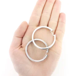 14K White Gold Inside Out Diamond Hoop Earrings 4.6ct -Outlet Radiant Bijou Store 14k gold inside out diamond hoop earrings 36ct 3