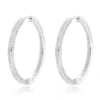 14K White Gold Inside Out Diamond Hoop Earrings For Women 1 Carat By Luxurman 2 14K White Gold Inside Out Diamond Hoop Earrings For Women 1 Carat By Luxurman -Outlet Radiant Bijou Store 14k gold inside out diamond hoop earrings for women 1 carat by luxurman mainwh