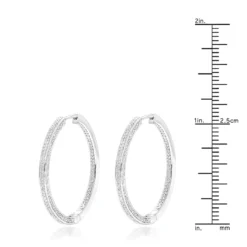 14K White Gold Inside Out Diamond Hoop Earrings For Women 1 Carat By Luxurman -Outlet Radiant Bijou Store 14k gold inside out diamond hoop earrings for women 1 carat by luxurman rulerwh