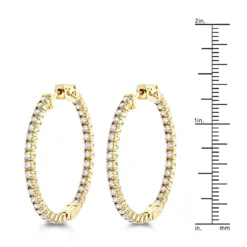 14K Yellow Gold Inside Out Diamond Hoop Earrings For Women By Luxurman 2.1ct 13 14K Yellow Gold Inside Out Diamond Hoop Earrings For Women By Luxurman 2.1ct -Outlet Radiant Bijou Store 14k gold inside out diamond hoop earrings for women by luxurman 21ct rulerye