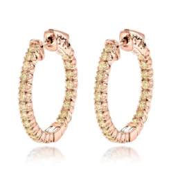 14K Yellow Gold Inside Out Yellow Diamond Hoop Earrings 1.33ct By Luxurman 10 14K Yellow Gold Inside Out Yellow Diamond Hoop Earrings 1.33ct By Luxurman -Outlet Radiant Bijou Store 14k gold inside out yellow diamond hoop earrings 133ct by luxurman ro