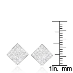 14K Yellow Gold Invisible Princess Cut Diamond Earrings 1.45ct -Outlet Radiant Bijou Store 14k gold invisible princess cut diamond earrings 145ct rulerwh