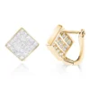14K Yellow Gold Invisible Princess Cut Diamond Earrings 1.45ct 2 14K Yellow Gold Invisible Princess Cut Diamond Earrings 1.45ct -Outlet Radiant Bijou Store 14k gold invisible princess cut diamond earrings 145ct ye