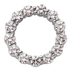14K White Gold Ladies Circle Diamond Pendant 1.95ct