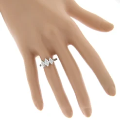 14K White Gold Ladies Cluster Diamond Ring 0.63ct Three Stone Ring Design 7 14K White Gold Ladies Cluster Diamond Ring 0.63ct Three Stone Ring Design -Outlet Radiant Bijou Store 14k gold ladies cluster diamond ring 063ct three stone ring design bodwh