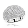 14K White Gold Ladies Designer Pave Diamond Ring 3.5ct