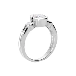 Thin 14K White Gold Ladies Diamond Ring 1.43ct -Outlet Radiant Bijou Store 14k gold ladies diamond ring 143ct p 29189 back white
