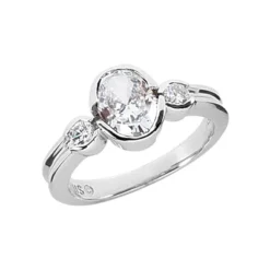 Thin 14K White Gold Ladies Diamond Ring 1.43ct