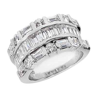 14K White Gold Ladies Diamond Ring 3.58ct 11.4mm 3 14K White Gold Ladies Diamond Ring 3.58ct 11.4mm