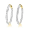 Large 5 Carat 1.5in Ladies Inside Out Diamond Hoop Earrings 14K Yellow Gold -Outlet Radiant Bijou Store 14k gold ladies inside out diamond hoop earrings 5ct 15in ye