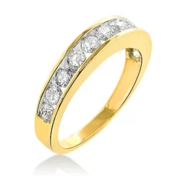 Thin 14K Yellow Gold Ladies Round Diamond Wedding Band 1.18ct -Outlet Radiant Bijou Store 14k gold ladies round diamond wedding band 118ct 2