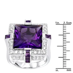 14K White Gold Large Diamond Amethyst Cocktail Ring For Women By Luxurman 14ct 13 14K White Gold Large Diamond Amethyst Cocktail Ring For Women By Luxurman 14ct -Outlet Radiant Bijou Store 14k gold large diamond amethyst cocktail ring for women by luxurman 14ct rulerwh