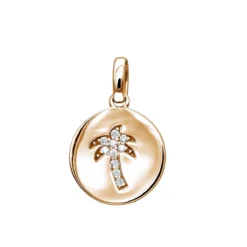 14K White Gold Palm Tree Circle Diamond Pendant 0.1ct Small Charm -Outlet Radiant Bijou Store 14k gold palm tree circle diamond pendant 010ct p 35181 ro