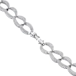 14K White Gold Pave Diamond Chain Link Bracelet For Women 3.75ct By Luxurman -Outlet Radiant Bijou Store 14k gold pave diamond chain link bracelet for women 375ct by luxurman backwh