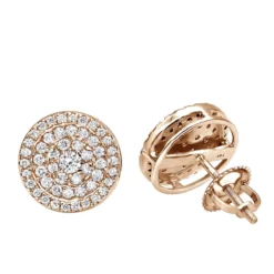 14K White Gold Pave Diamond Earrings For Men & Women 3/4ct Studs Real Diamonds -Outlet Radiant Bijou Store 14k gold pave diamond earrings for men women 34ct studs real diamonds ro