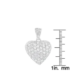 14K White Gold Pave Diamond Heart Pendant 2ct -Outlet Radiant Bijou Store 14k gold pave diamond heart pendant 2ct p 27684 rulerwh