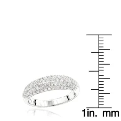 Unique Diamond Wedding Band For Women 14K White Gold Pave Diamond Ring 1.3ct 13 Unique Diamond Wedding Band For Women 14K White Gold Pave Diamond Ring 1.3ct -Outlet Radiant Bijou Store 14k gold pave diamond ring 130ct p 35712 rulerwh