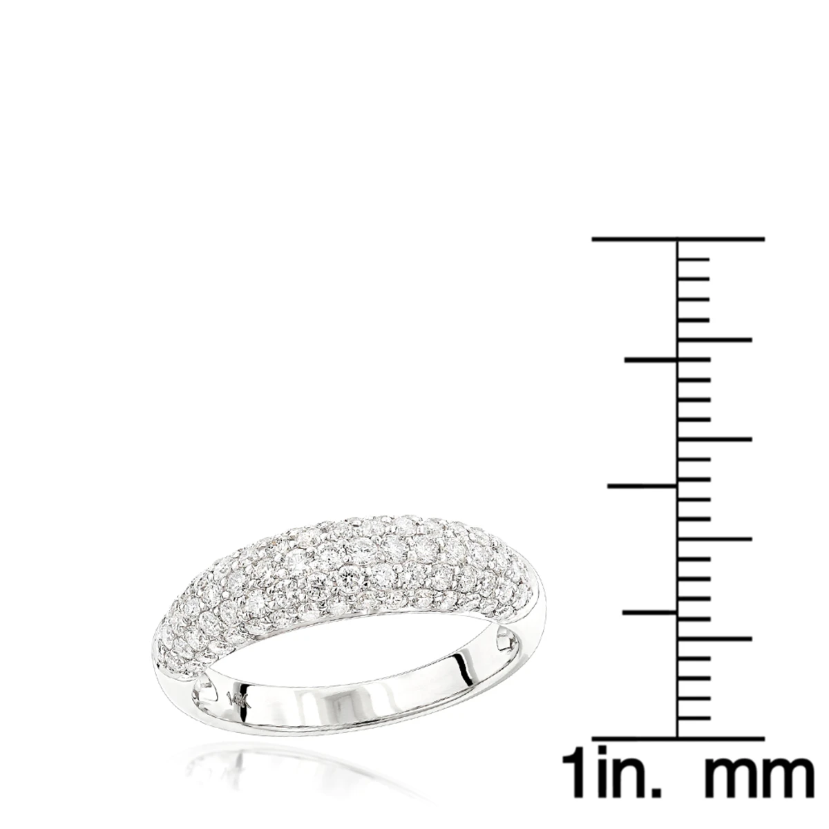 Unique Diamond Wedding Band For Women 14K White Gold Pave Diamond Ring 1.3ct 8 Unique Diamond Wedding Band For Women 14K White Gold Pave Diamond Ring 1.3ct - Image 6