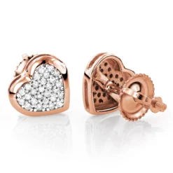 14K White Gold Pave Heart Diamond Stud Earrings 0.33ct -Outlet Radiant Bijou Store 14k gold pave heart diamond stud earrings 033ct p 5810 ro