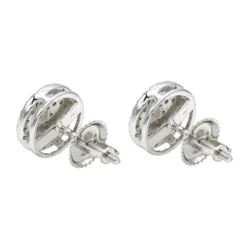 14K White Gold Pave Round Diamond Stud Earrings 0.35ct By Luxurman -Outlet Radiant Bijou Store 14k gold pave round diamond stud earrings 035ct by luxurman backwh