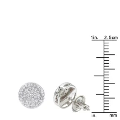 14K White Gold Pave Round Diamond Stud Earrings 0.35ct By Luxurman -Outlet Radiant Bijou Store 14k gold pave round diamond stud earrings 035ct by luxurman rulerwh