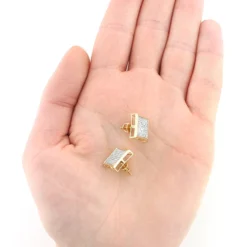 14K Yellow Gold Pave Set Round Diamond Earrings 0.87ct -Outlet Radiant Bijou Store 14k gold pave set round diamond earrings 087ct p 35745 2